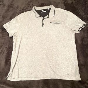 CALVIN KLEIN mens gray liquid touch polo